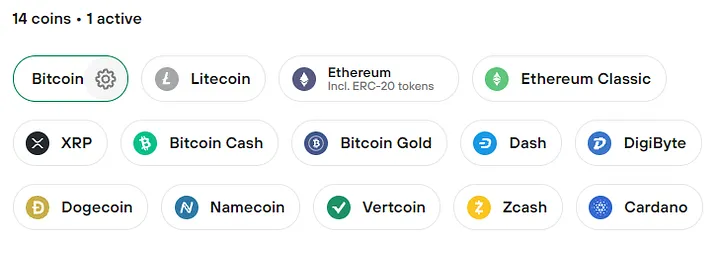 Trezor settings